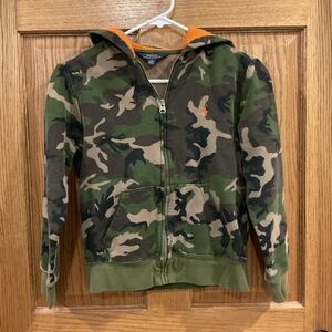 Polo Ralph Lauren Boys Camo Fleece Hooded Sweatshirt. Full zip. Size 10-12
